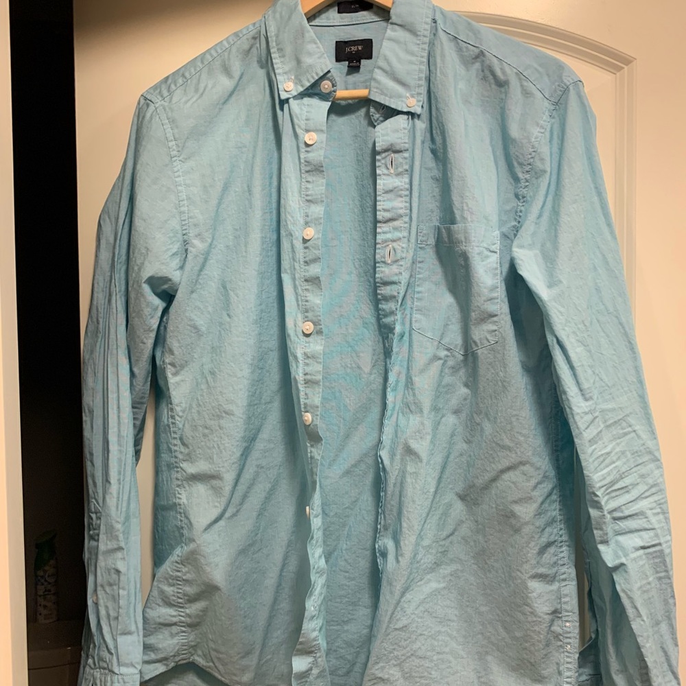 Jcrew blue linen shirt in size medium slim
